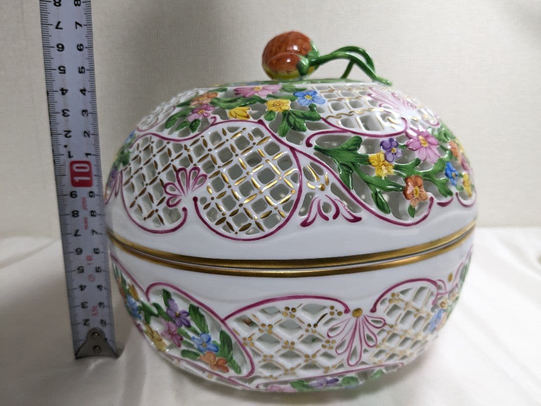 ヘレンド ファンタジー ボンボニエール 大型 透かし彫刻