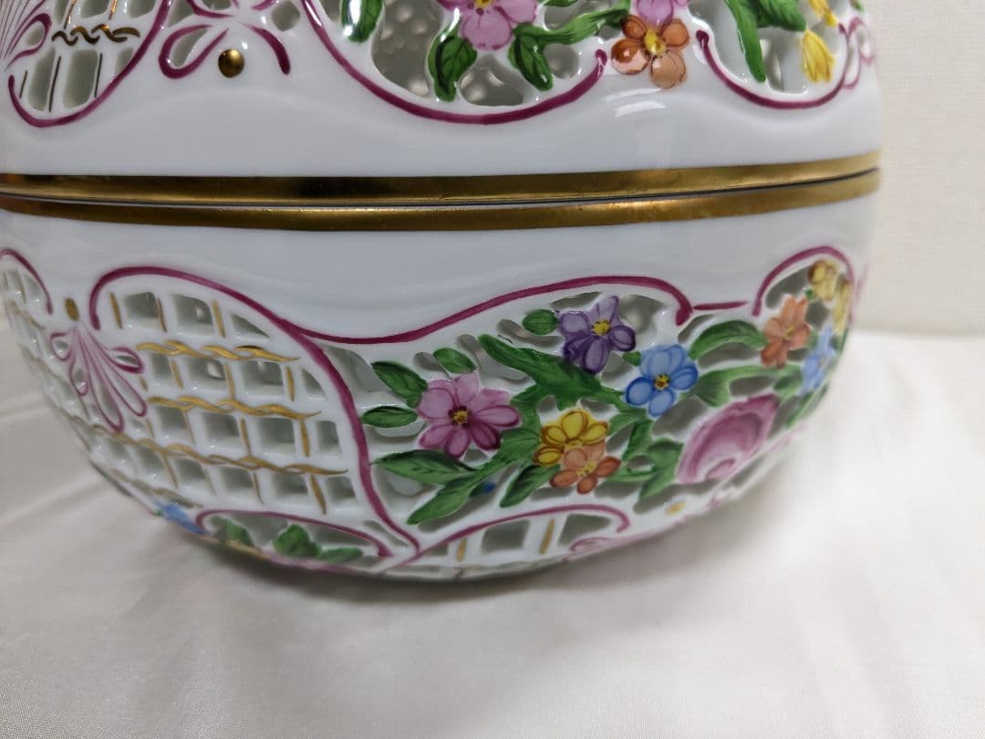 ヘレンド ファンタジー ボンボニエール 大型 透かし彫刻