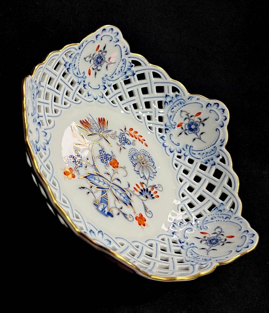 Meissen マイセン /※極美品 1級品 両面朱金装飾オニオン プレート