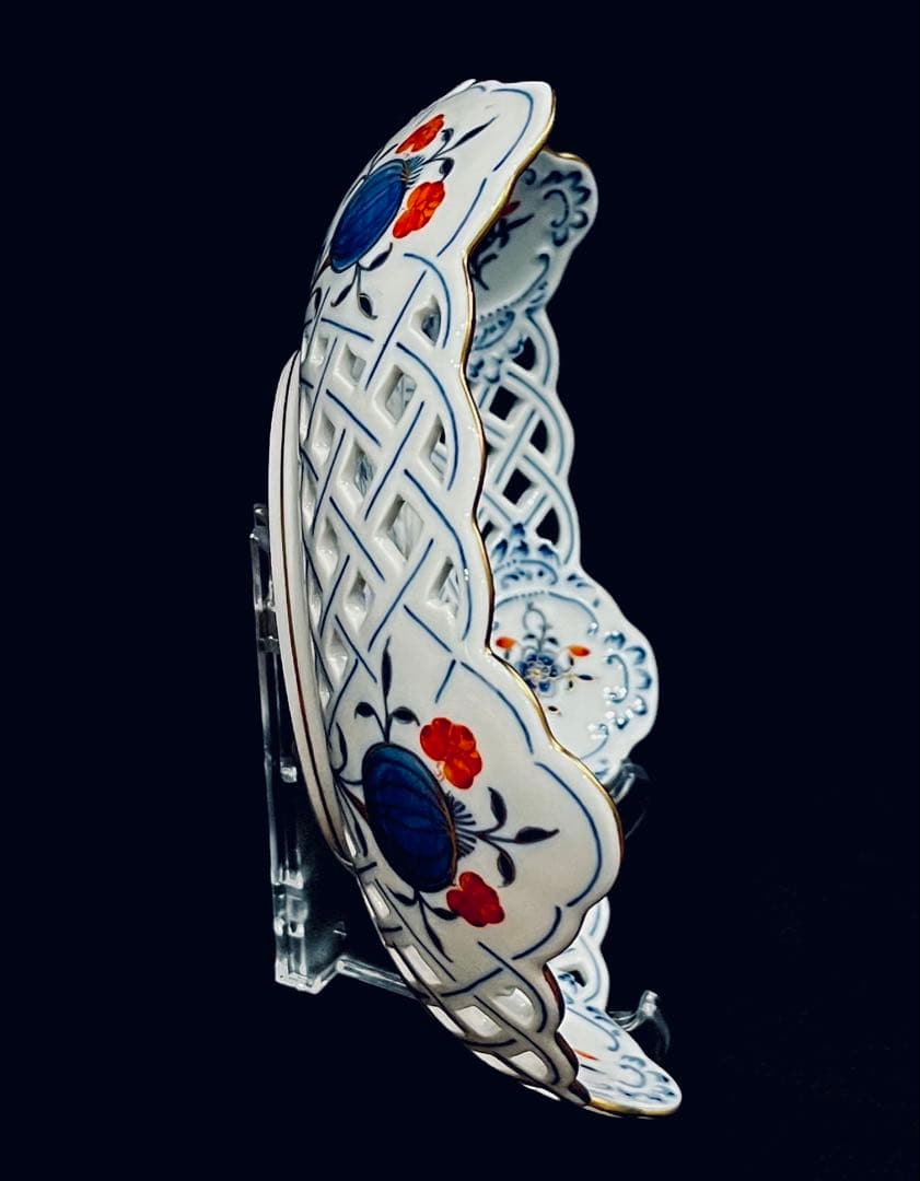 Meissen マイセン /※極美品 1級品 両面朱金装飾オニオン プレート