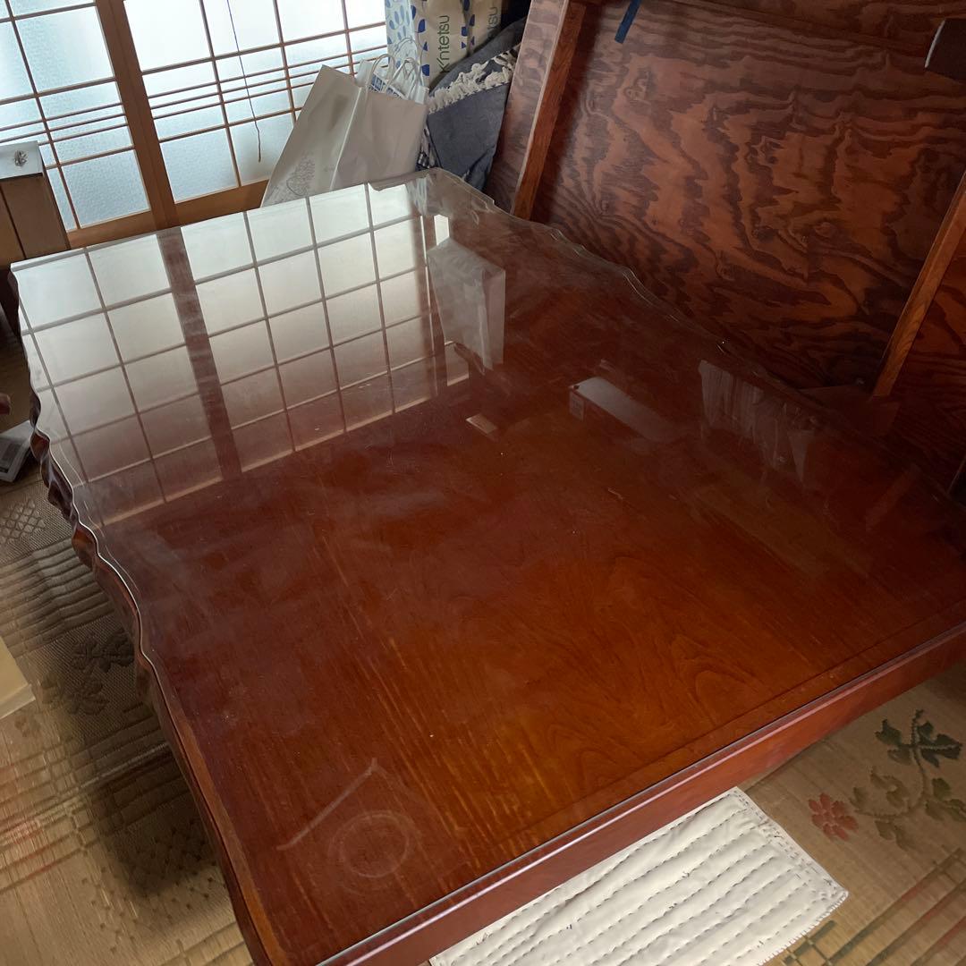 [年末セール]座敷机/国産/一枚板/欅/ガラス/和