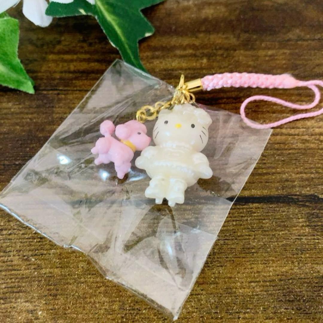 激レア！ピンクプードル＆ホワイトキティ 根付け ストラップ 入手困難