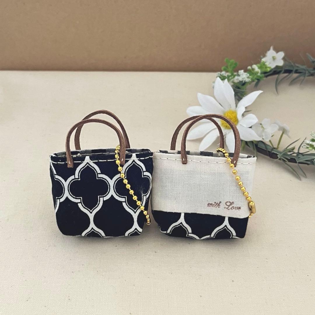 2403-5 ミニチュアトートサシェ 香り袋 2個組 モロッカン ブラック 黒