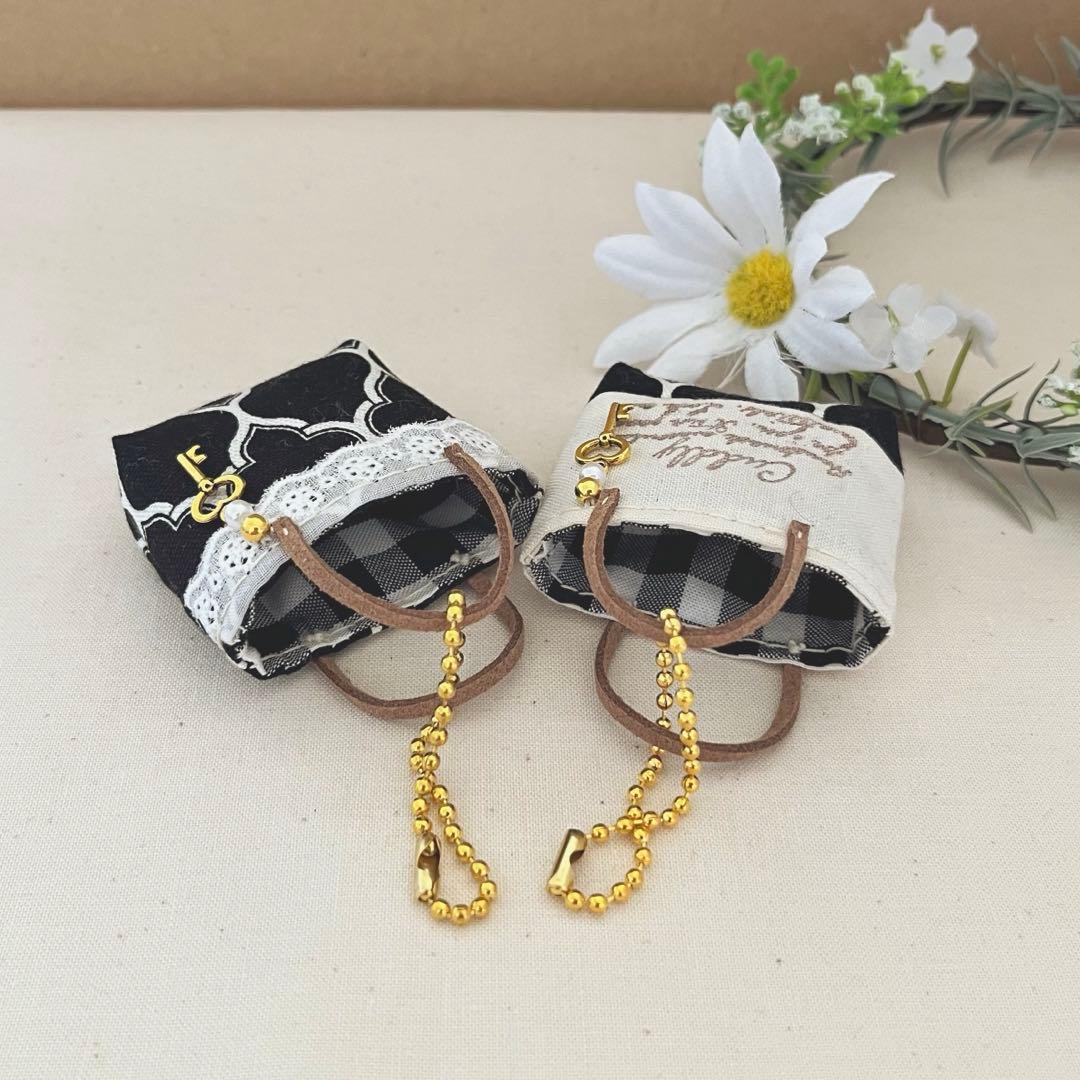 2403-5 ミニチュアトートサシェ 香り袋 2個組 モロッカン ブラック 黒