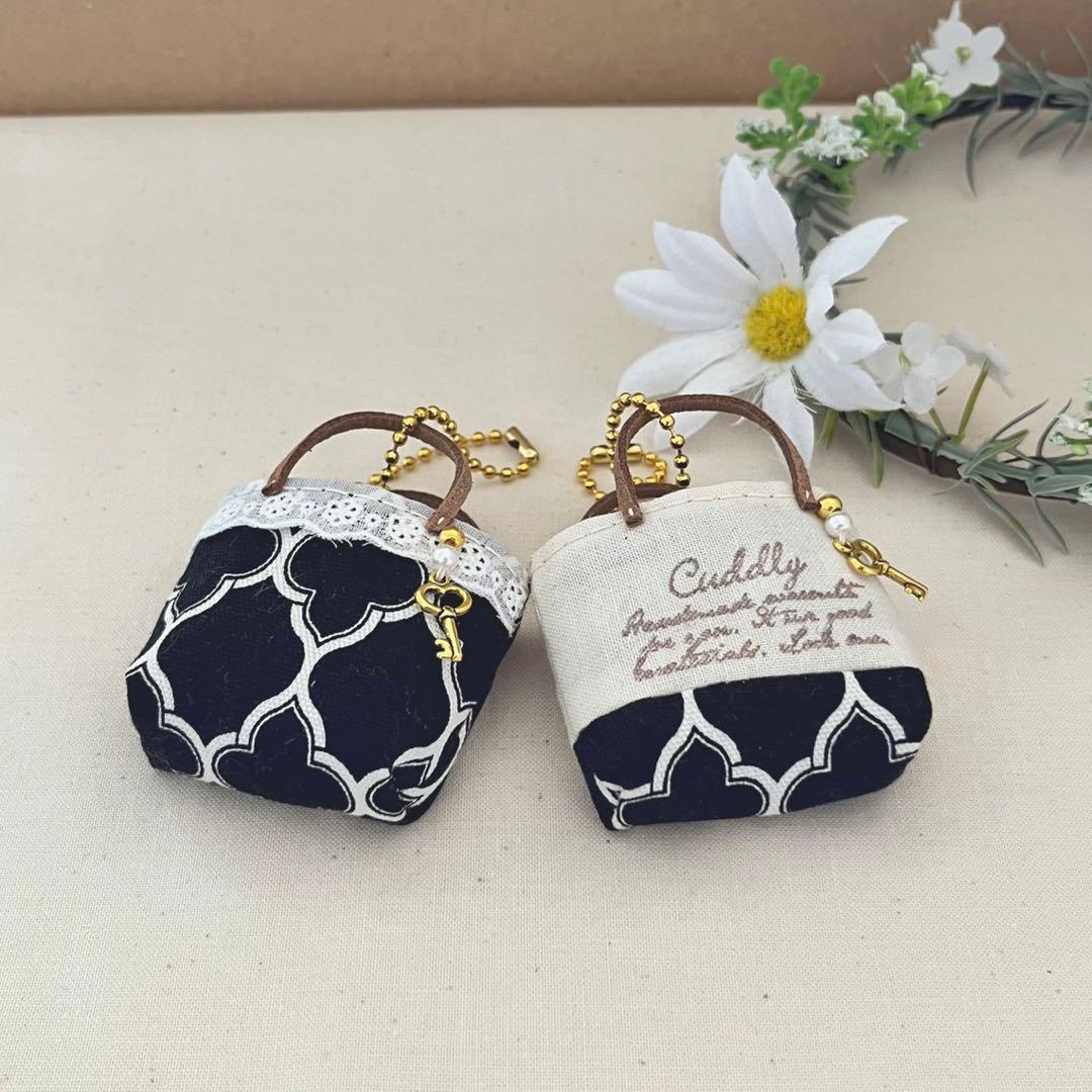 2403-5 ミニチュアトートサシェ 香り袋 2個組 モロッカン ブラック 黒