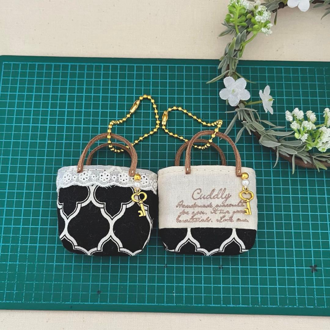 2403-5 ミニチュアトートサシェ 香り袋 2個組 モロッカン ブラック 黒