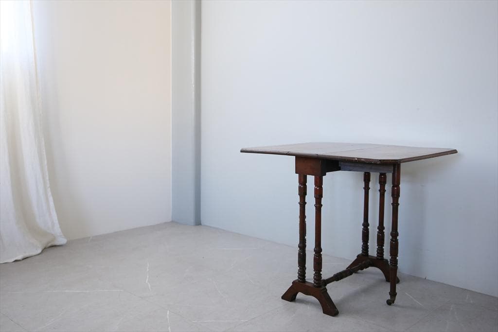 英国アンティーク木製ゲートレッグテーブル/ダイニング机/バタフライ(92-235