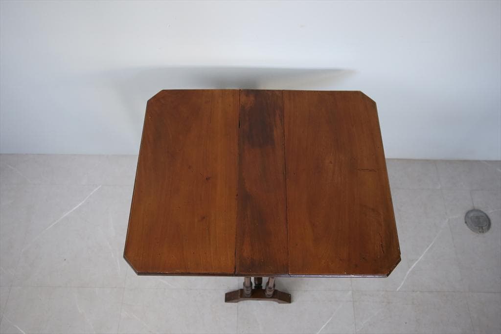 英国アンティーク木製ゲートレッグテーブル/ダイニング机/バタフライ(92-235