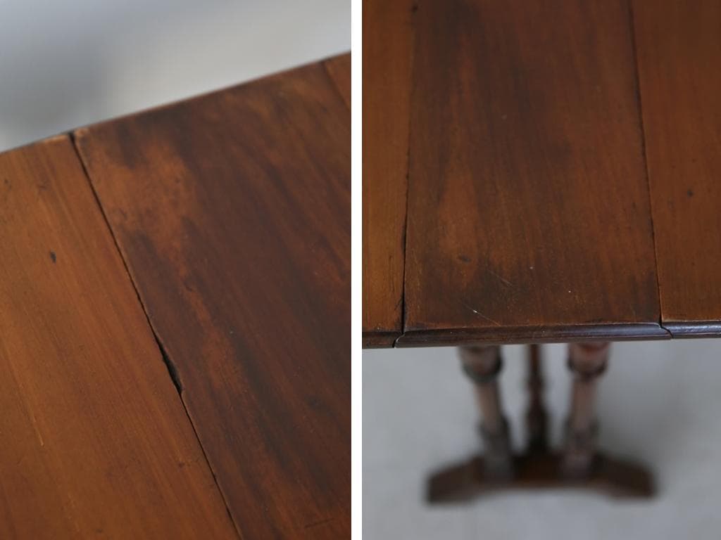 英国アンティーク木製ゲートレッグテーブル/ダイニング机/バタフライ(92-235