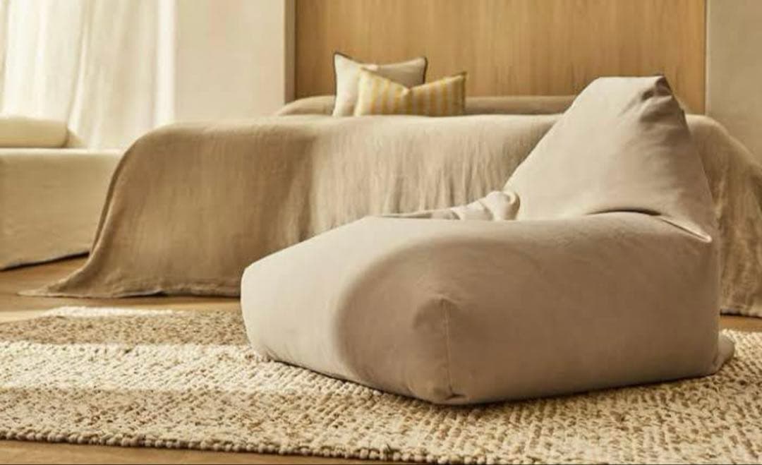 ZARA  コットンパフチェア　ビーズクッション　美品（ダグ付き）