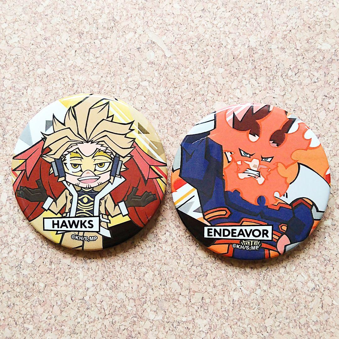僕のヒーローアカデミア 缶バッジ ミニキャラ ホークス エンデヴァー