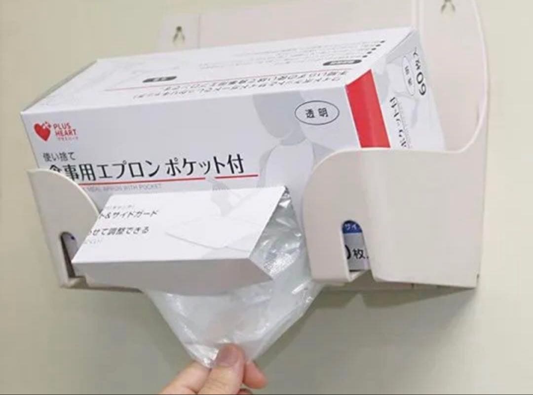 プラスハート 使い捨て食事用エプロン ポケット付 60枚入 透明 20箱