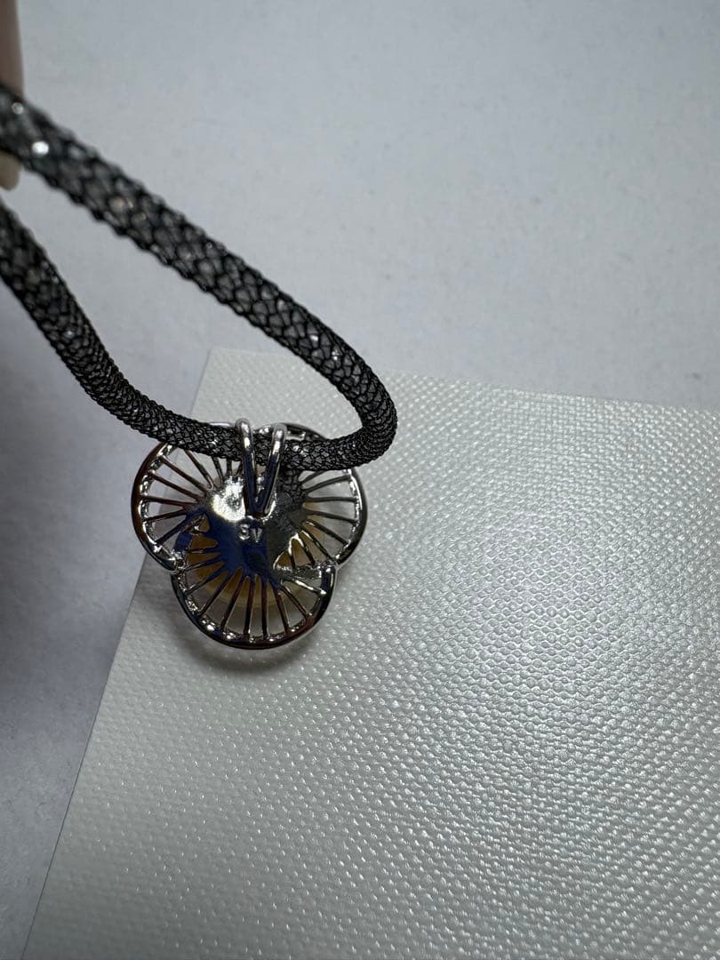 南洋ゴールドパール シルバー　メッシュ　ペンダントトップ　バロック