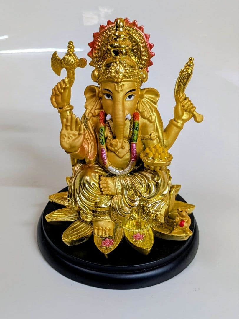 黄金蓮座ガネーシャ像 運気上昇・商売繁盛 夢を叶えるゾウ 守護神
