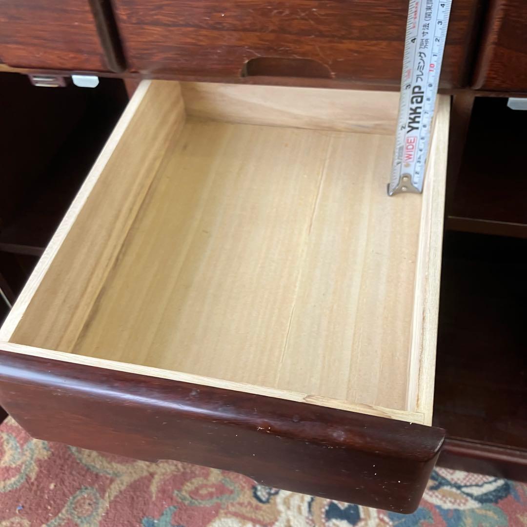 昭和レトロ 三聖 13杯多数収納 木製サイドボード 飾り棚 キッチンボード古家具