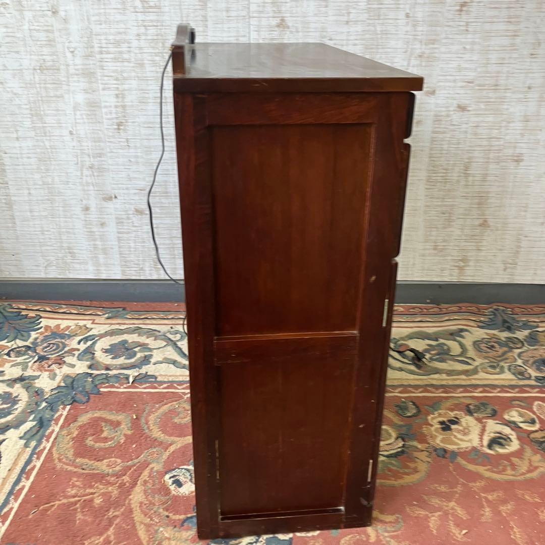 昭和レトロ 三聖 13杯多数収納 木製サイドボード 飾り棚 キッチンボード古家具