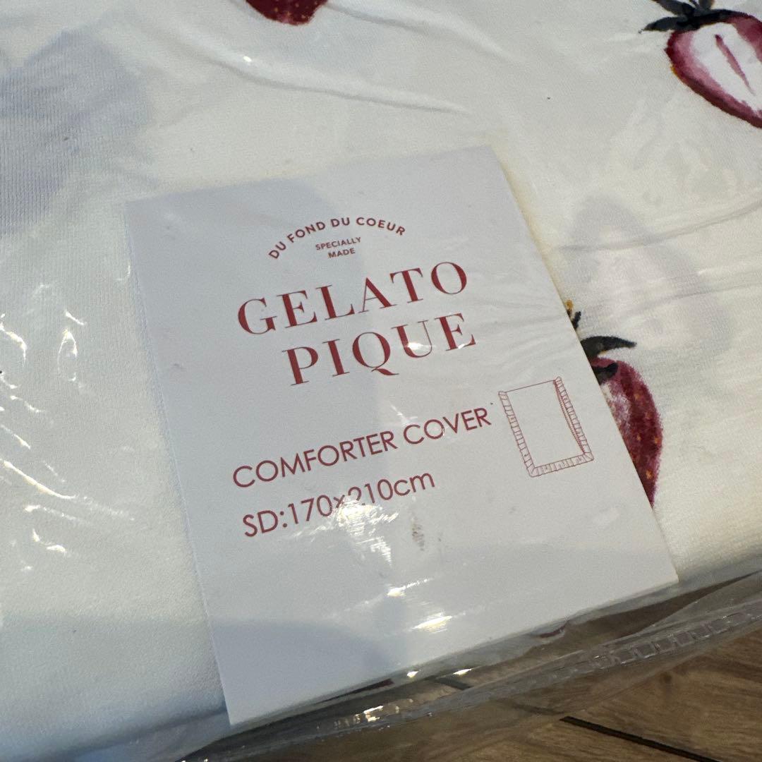 新品　ジェラートピケ　ジェラピケ　掛け布団カバー　SD ストロベリー　苺柄