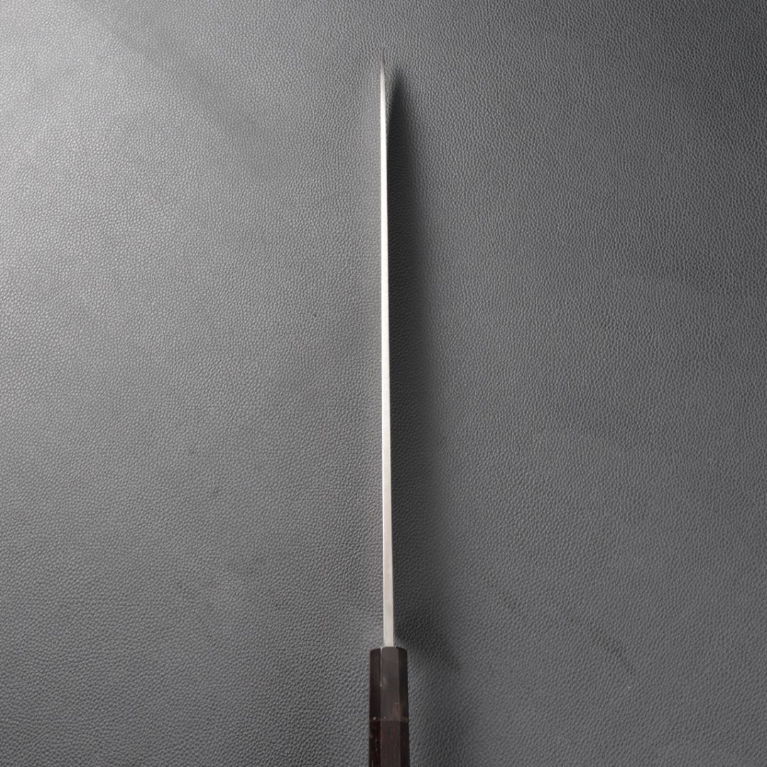 10918左利き用 柳刃包丁 尺 刺身包丁 刃は究極の切れ味 黒檀黒水牛八角柄