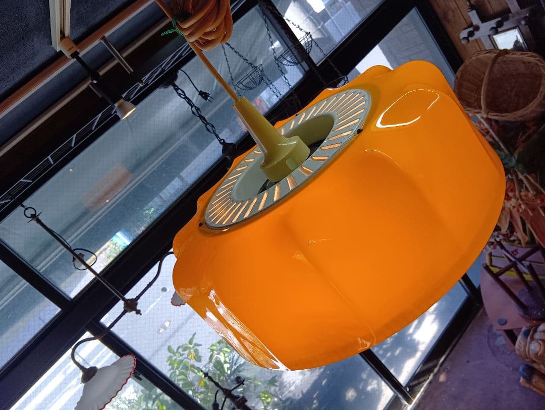 極希少　60's　北欧　ポストモダン　パンプキン　クラウン　ナショナル　ランプ