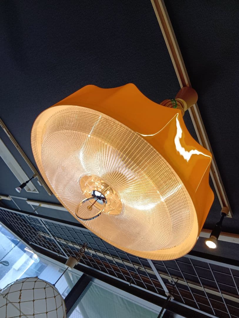 極希少　60's　北欧　ポストモダン　パンプキン　クラウン　ナショナル　ランプ