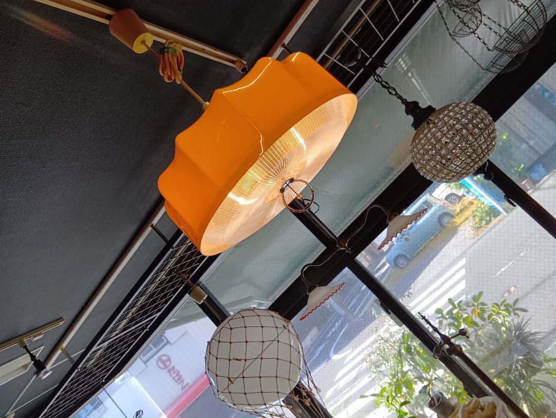 極希少　60's　北欧　ポストモダン　パンプキン　クラウン　ナショナル　ランプ