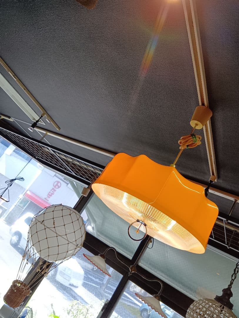 極希少　60's　北欧　ポストモダン　パンプキン　クラウン　ナショナル　ランプ