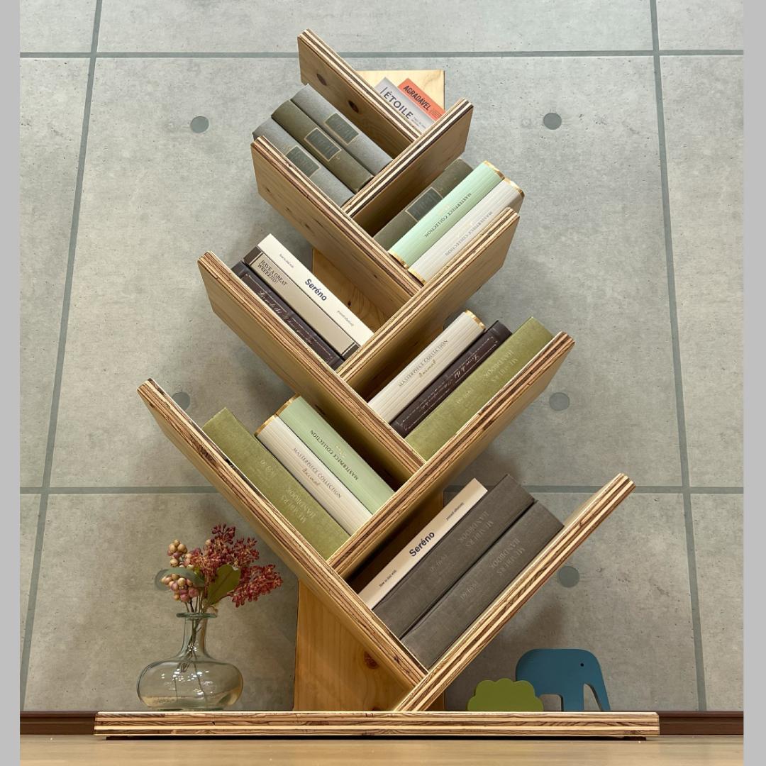 ブックスタンド　ラーチ合板　オリジナルハンドメイド　02181