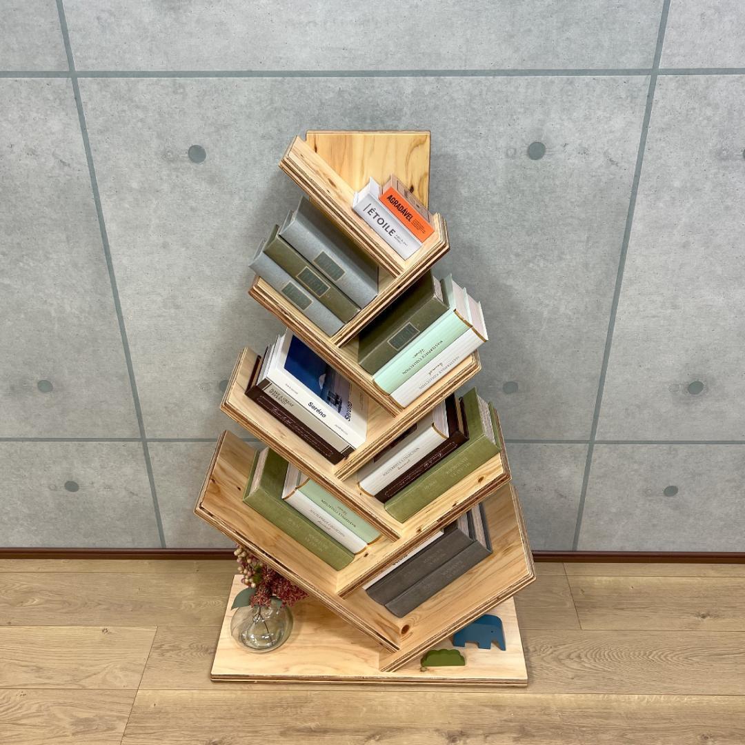 ブックスタンド　ラーチ合板　オリジナルハンドメイド　02181