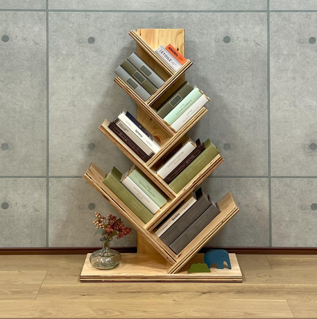 ブックスタンド　ラーチ合板　オリジナルハンドメイド　02181