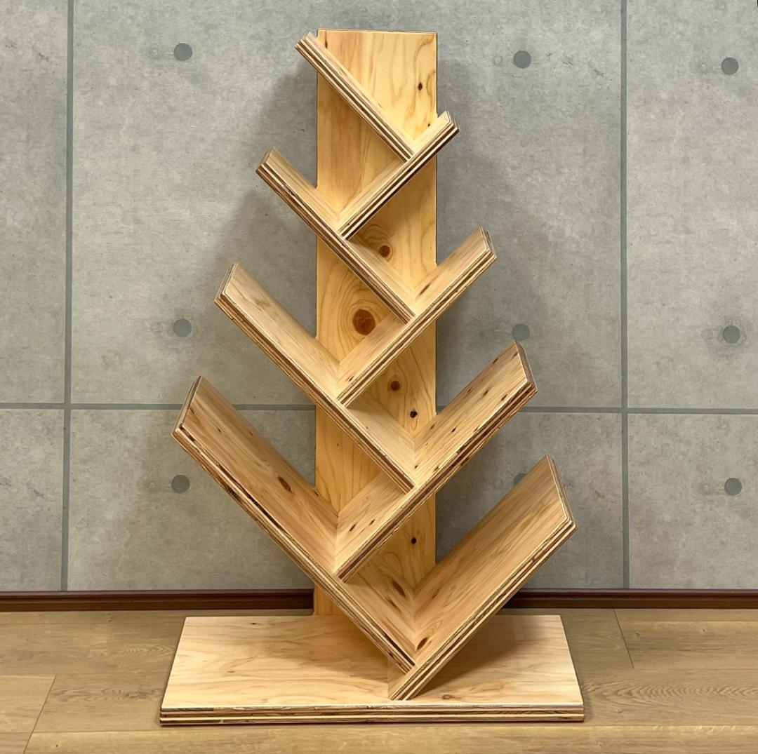 ブックスタンド　ラーチ合板　オリジナルハンドメイド　02181