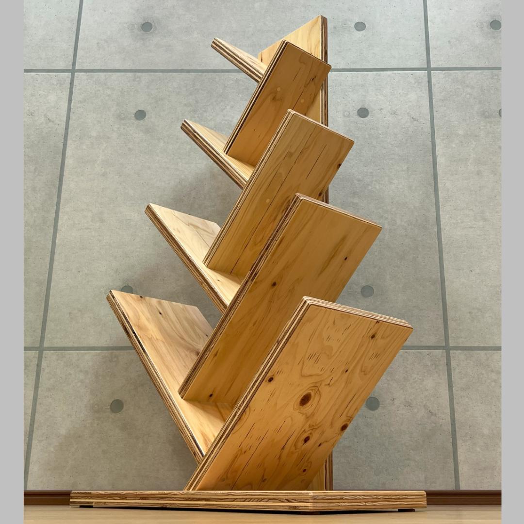 ブックスタンド　ラーチ合板　オリジナルハンドメイド　02181