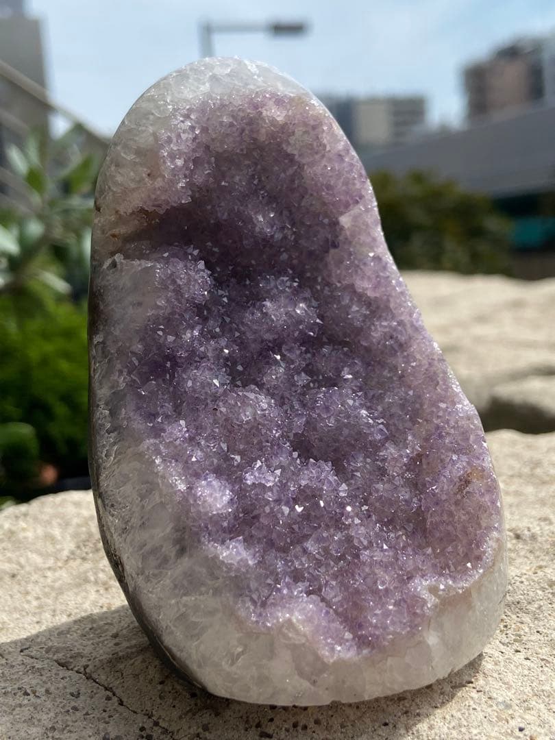 希少⭐ラベンダーアメジストクラスター⭐水晶共生⭐️キラキラシュガー⭐花つきMN2