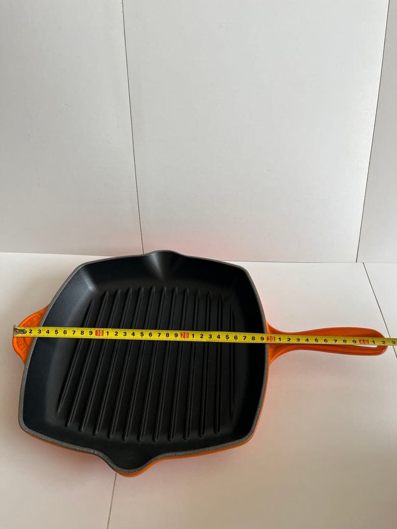 ルクルーゼ　スクエアスキレットグリル　グリルパン　26cm オレンジ