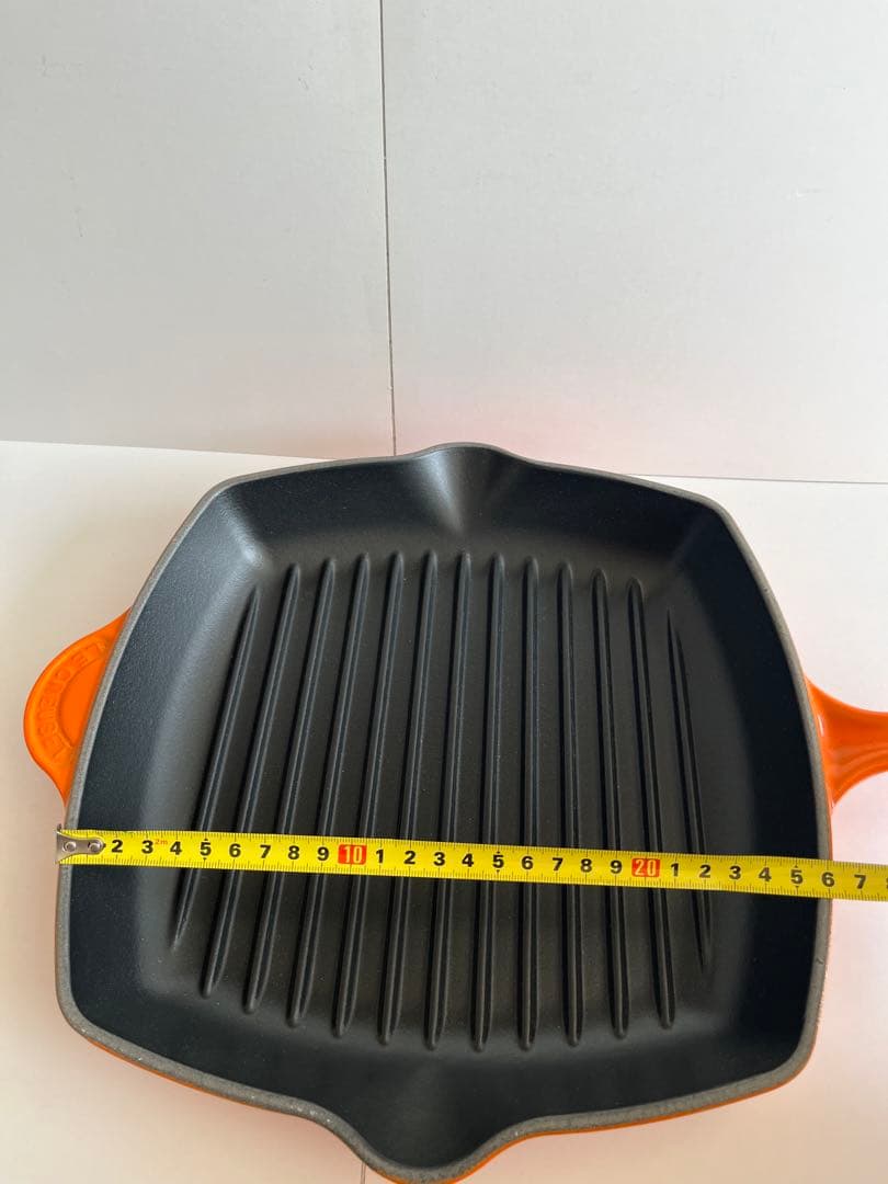 ルクルーゼ　スクエアスキレットグリル　グリルパン　26cm オレンジ