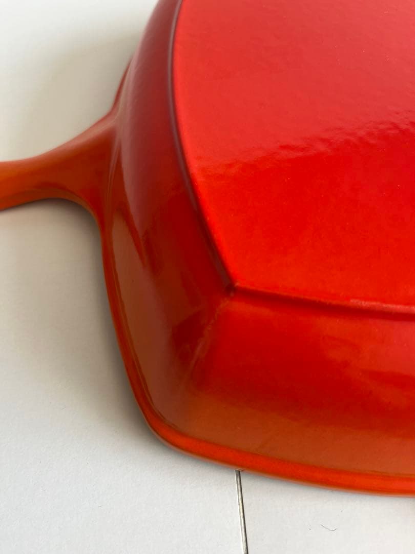 ルクルーゼ　スクエアスキレットグリル　グリルパン　26cm オレンジ