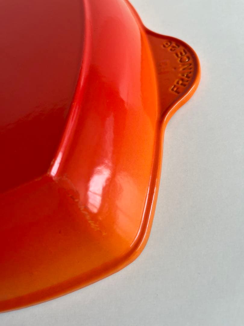 ルクルーゼ　スクエアスキレットグリル　グリルパン　26cm オレンジ