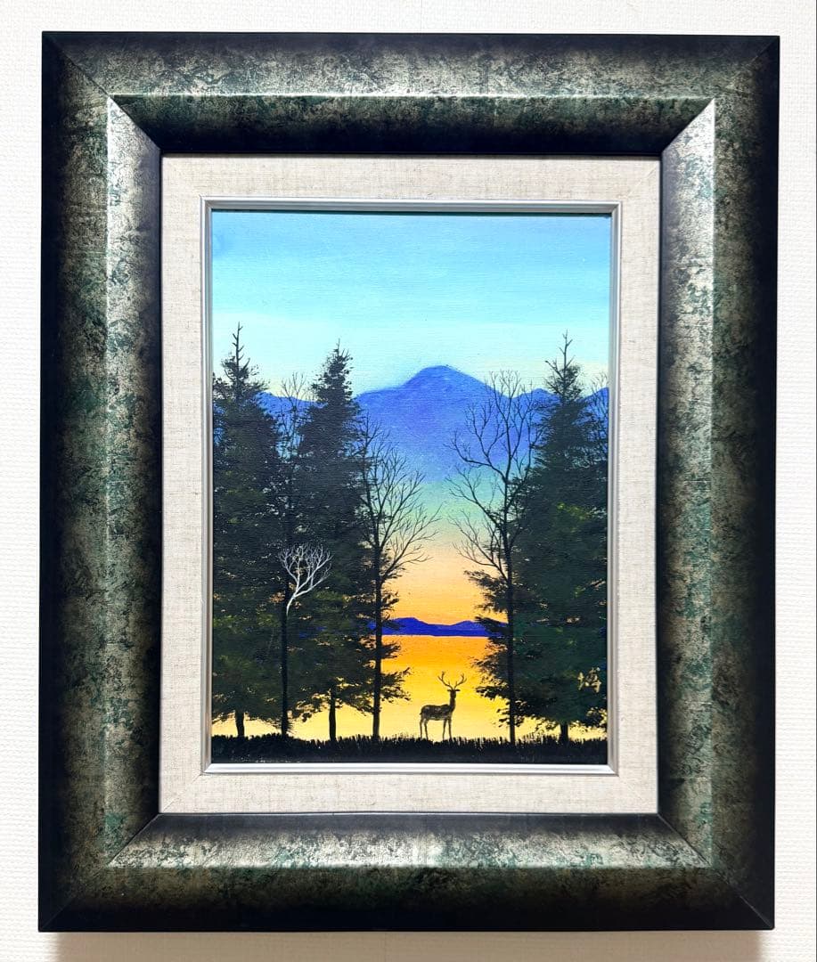 F4号) 千住博【曙光】肉筆/裏シール有り/表サイン有/岩彩 - メルカリ