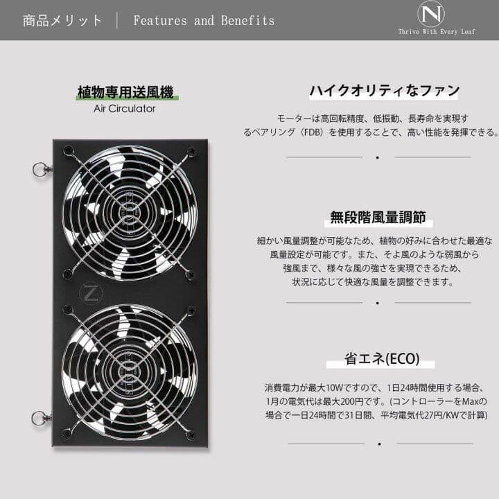 Niwuno 植物専用送風機 ファン FAN-A93 3個