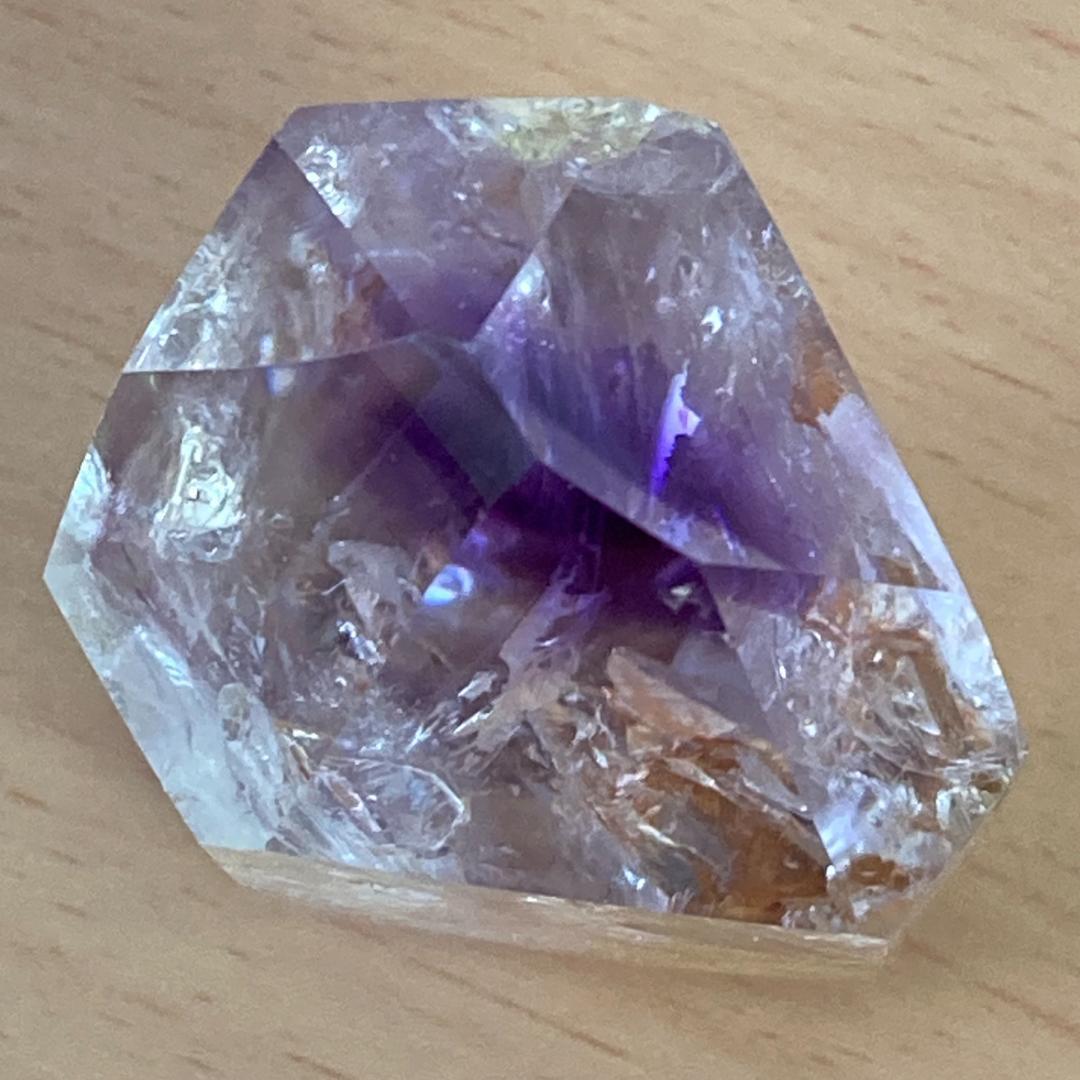 アメジスト 128g 紫水晶 六角柱 パワーストーン 天然石 鉱物 風水