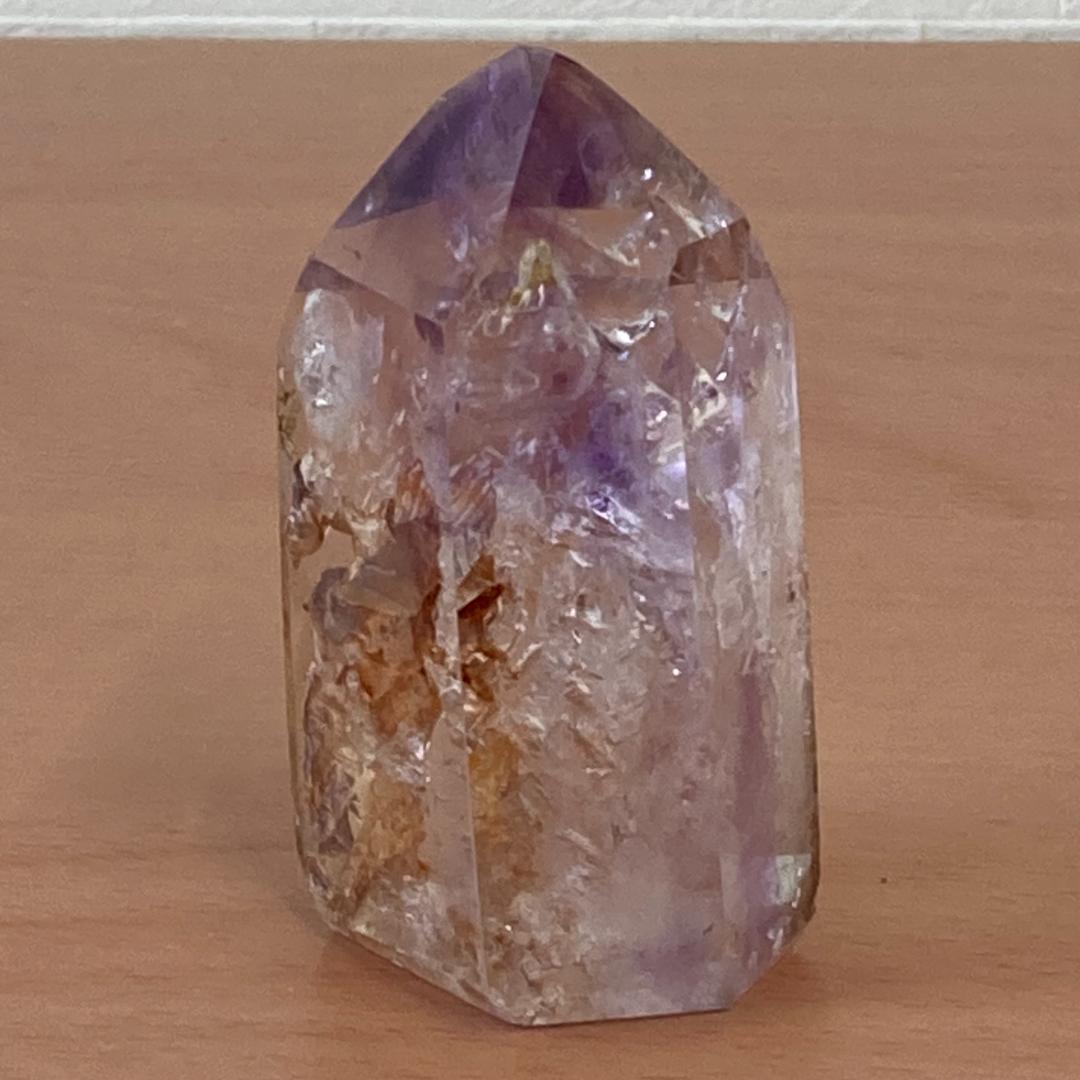 アメジスト 128g 紫水晶 六角柱 パワーストーン 天然石 鉱物 風水