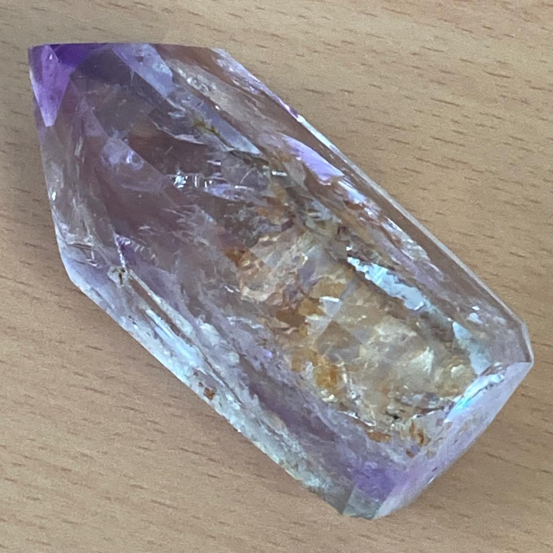 アメジスト 128g 紫水晶 六角柱 パワーストーン 天然石 鉱物 風水