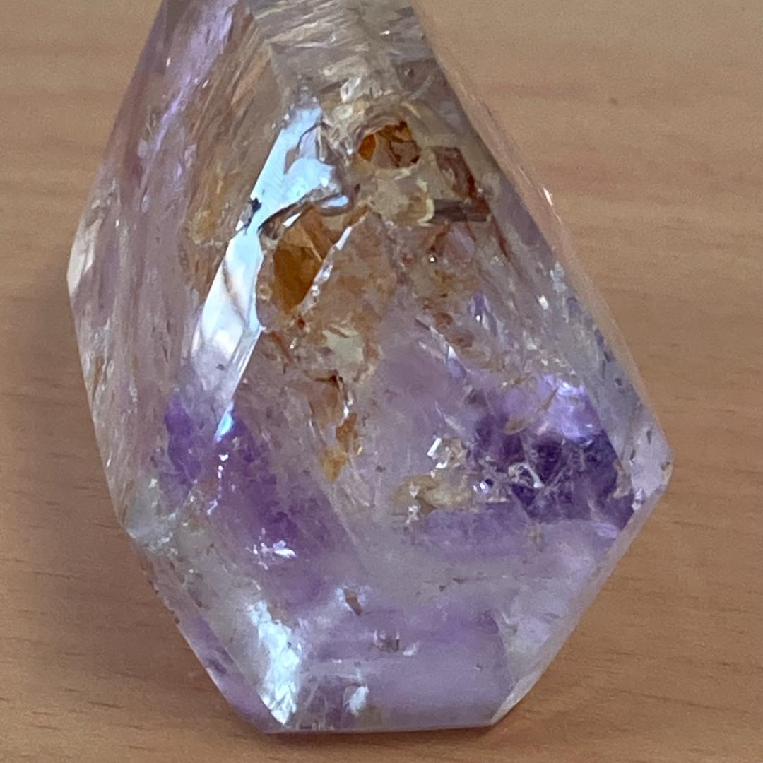 アメジスト 128g 紫水晶 六角柱 パワーストーン 天然石 鉱物 風水