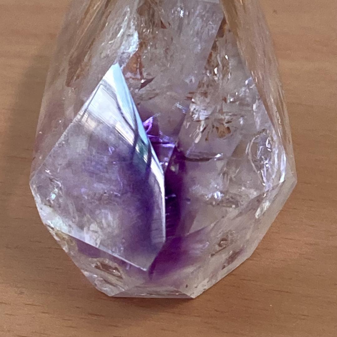 アメジスト 128g 紫水晶 六角柱 パワーストーン 天然石 鉱物 風水