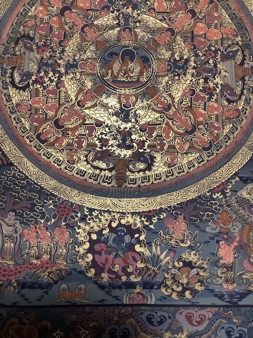 《 チベット密教　新品　1点物 》 手描き　曼荼羅　仏陀　釈迦　仏画　仏教　a6