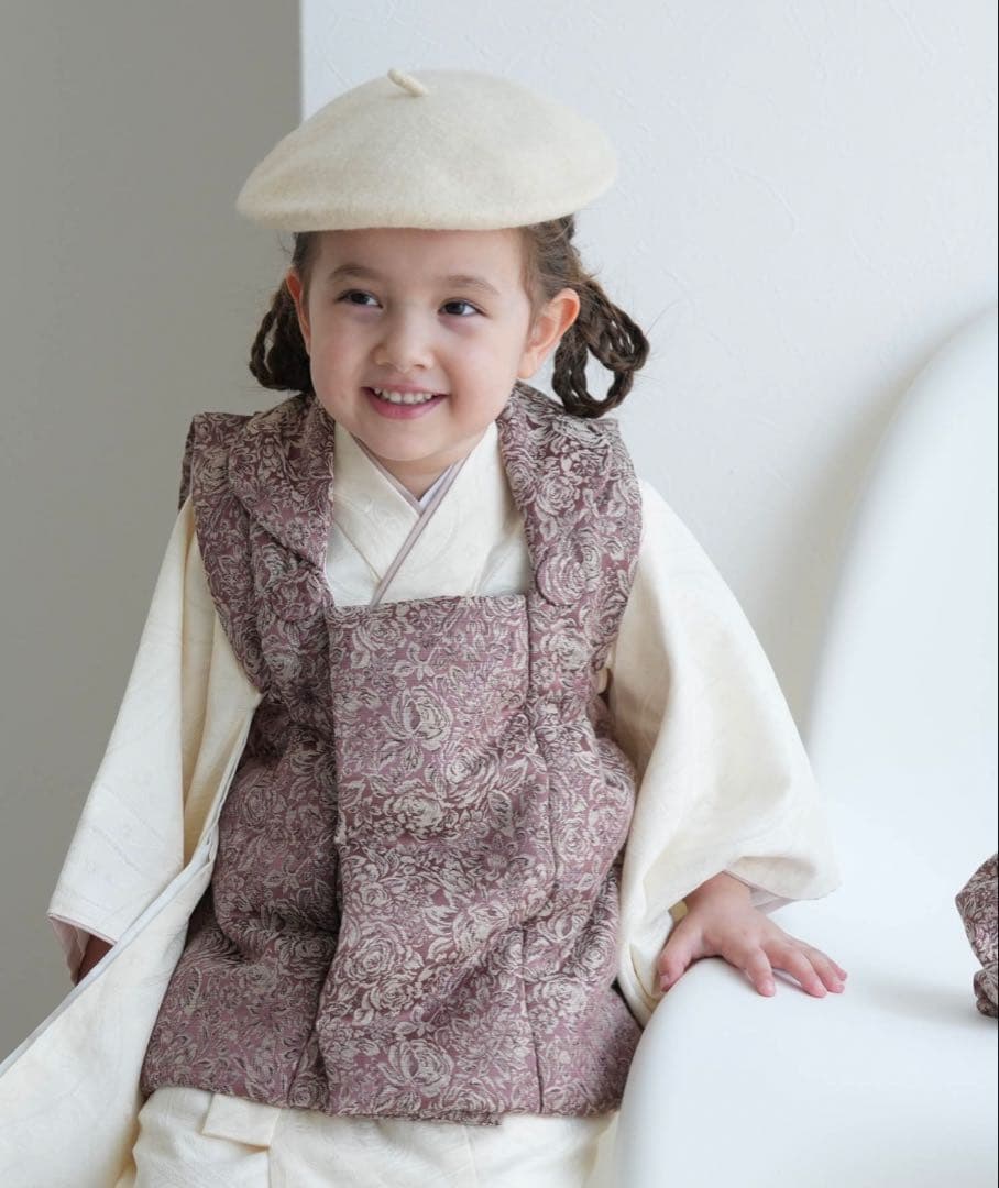 七五三　3歳　被布コート　セット 女の子 utatane 正月　お正月　初詣
