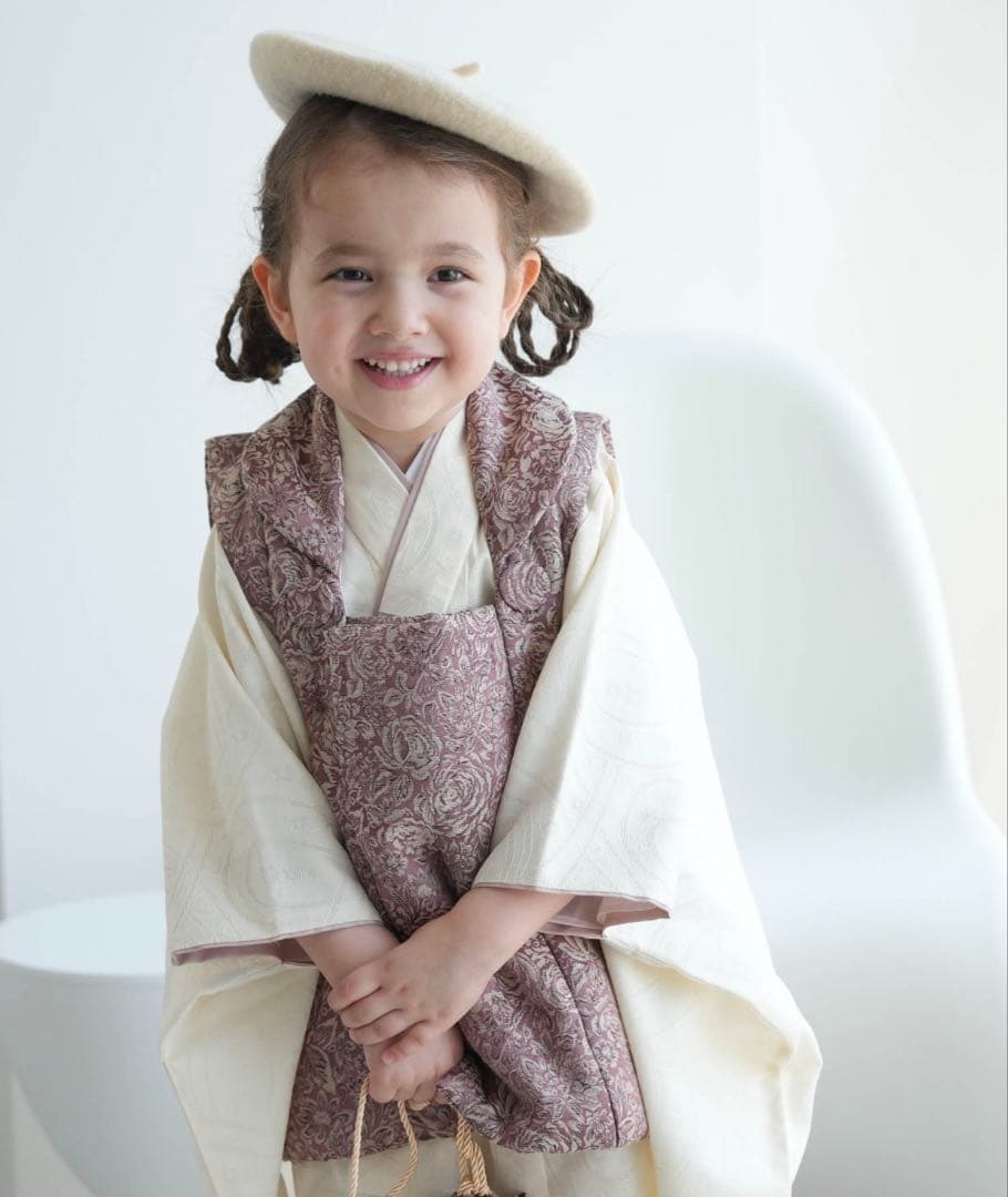 七五三　3歳　被布コート　セット 女の子 utatane 正月　お正月　初詣
