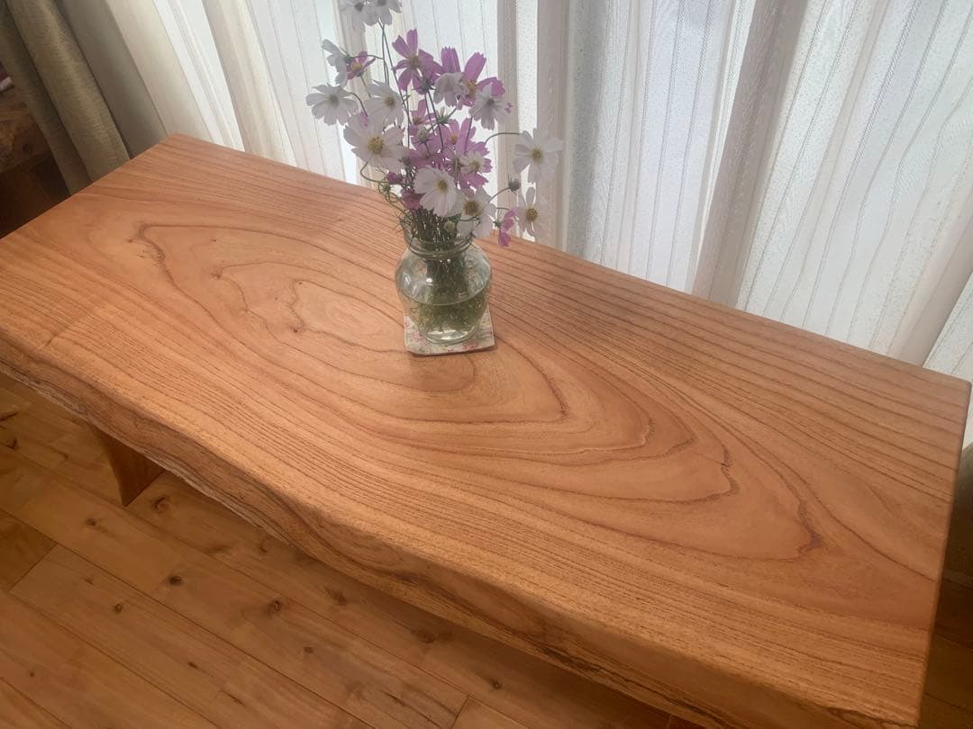 夏セール✨送料込②重厚リビング&ローテーブル(栴檀一枚板天板)＊貫補強