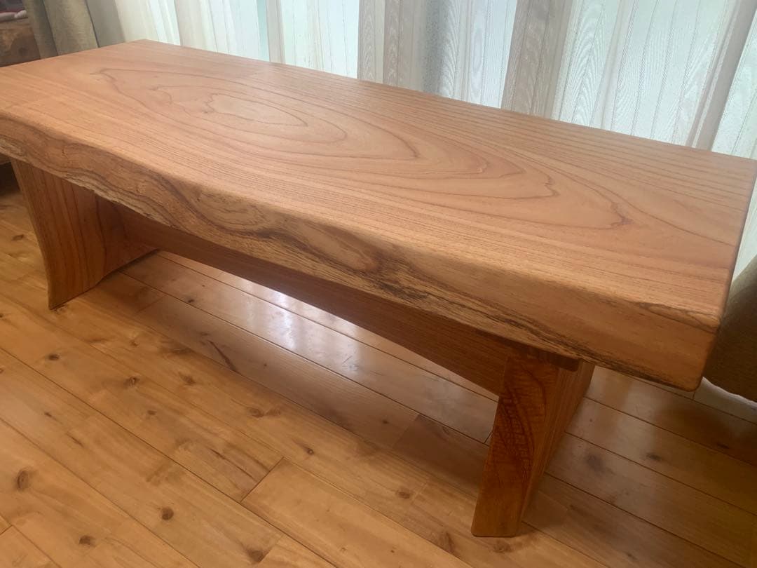 夏セール✨送料込②重厚リビング&ローテーブル(栴檀一枚板天板)＊貫補強