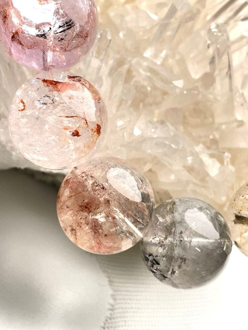 【希少・1点限り】虹入多色ファイアークォーツ ヘマトイド 天然石 18mm 大玉