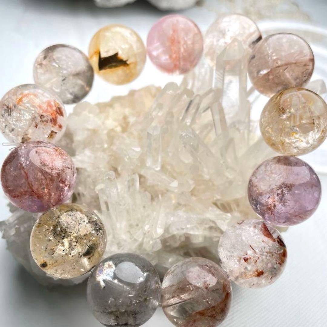 【希少・1点限り】虹入多色ファイアークォーツ ヘマトイド 天然石 18mm 大玉